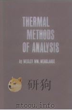 THERMAL METHODS OF ANALYSIS PDF电子版封面