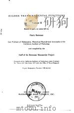 HIGHER TRANSCENDENTAL FUNCTIONS Volume II PDF电子版封面