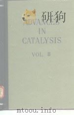 Advances in Catalysis Vol.3 PDF电子版封面