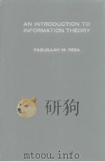 AN INTRODUCTION TO INFORMATION THEORY PDF电子版封面