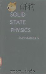 SOLID STATE PHYSICS SUPPLEMENT 5 PDF电子版封面
