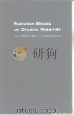 Radiation effects on organic materials PDF电子版封面