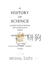 A HISTORY OF SCIENCE PDF电子版封面