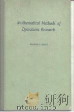 Mathematical methods of Operations research PDF电子版封面
