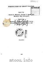 PRODUCTION OF HEAVY WATER PDF电子版封面