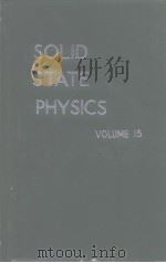 SOLID STATE PHYSICS VOLUME 15 PDF电子版封面