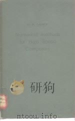 Numerical methods for high speed computers PDF电子版封面