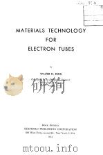 Materials Technology For Electron Tubes PDF电子版封面