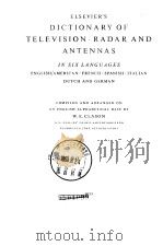 ELSEVIER'S DICTIONARY OF TELEVISION FADAR AND ANTENNAS PDF电子版封面