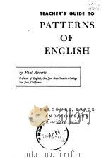 TEACHER'S GUIDE TO PATTERNS OF ENGLISH PDF电子版封面