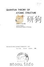 QUANTUM THEORY OF ATOMIC STRUCTURE VOL.1 PDF电子版封面
