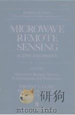 Microwave Remote Sensing Volume I PDF电子版封面 0201107590