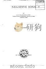 Negative Ions Massey H.S.W PDF电子版封面