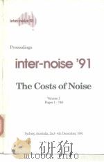 Proceedings inter·norse91 1991 International Conference on Noise Control Engineering The Costs of No PDF电子版封面