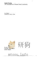 Spatial Hearing Blauert PDF电子版封面