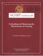 NCHRP Synthesis 248 Evaluating and Measuring the Effectiveness of Training PDF电子版封面 0309601040