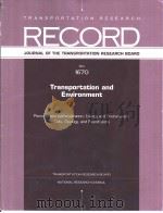 NO.1670 Transportation and Environment PDF电子版封面