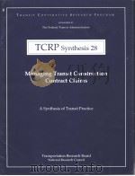 TCRP Synthesis 28 Managing Transit Construction Contract Claims PDF电子版封面