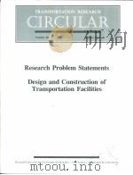 Research Problem Statements Design and Construction of Transportation Facilities PDF电子版封面