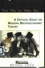 A Critical Essay on Modern Macroeconomic Theory PDF电子版封面 0631134832