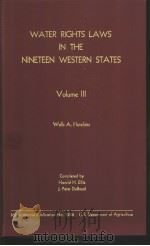 WATER RIGHIS LAWS IN THE NINETEEN WESTERN STATES PDF电子版封面