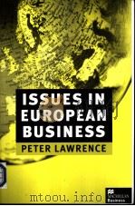 ISSUES IN EUROPEAN BUSINESS PDF电子版封面 0333689348