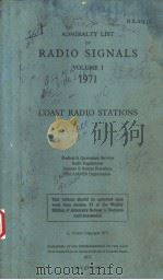 ADMIRALTY LIST OF RADIO SIGNALS VOLUME Ⅰ 1971 COAST RADIO STATIONS     PDF电子版封面     