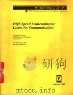 High-Speed Semiconductor Lasers for Communication PDF电子版封面 0819424498 Norman S. Kwong Radhakrishnan