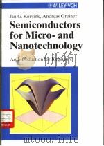 Semiconductors for Micro and Nanotechnology-An Introduction for Engineers PDF电子版封面 3527302573