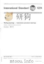 Rolling bearings-Instrument Precision bearings ISO1224 PDF电子版封面