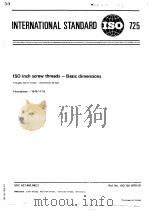 ISO inch screw threads-Basic dimensions ISO725 1978 PDF电子版封面