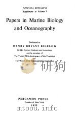 Papers in Marine Biology and Oceanography PDF电子版封面
