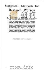 Statistical Methods for Research Workers PDF电子版封面