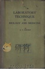 LABORATORY TECHNIQUE IN BIOLOGY AND MEDICINE PDF电子版封面