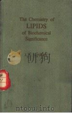 The Chemistry of Lipids of Biochemical Significance PDF电子版封面