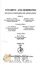 VITAMINS AND HORMONES ADVANCES IN RESEARCH AND APPLICATIONS Volume 19 PDF电子版封面