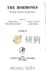 THE HORMONES Physiology,Chemistry and Applications VOLUME Ⅲ PDF电子版封面