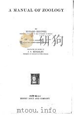 A MANUAL OF ZOOLOGY PDF电子版封面 J.S.KINGSLEY