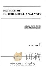 METHODS OF BIOCHEMICAL ANALYSIS VOLUME Ⅰ PDF电子版封面