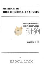 METHODS OF BIOCHEMICAL ANALYSIS VOLUME Ⅱ PDF电子版封面