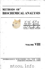 METHODS OF BIOCHEMICAL ANALYSIS VOLUME Ⅷ PDF电子版封面