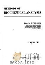 METHODS OF BIOCHEMICAL ANALYSIS VOLUME Ⅺ     PDF电子版封面     