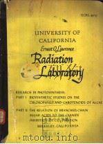 UNIVERSITY OF CALIFORNIA Radiation Laboratory PART Ⅰ-PART Ⅱ PDF电子版封面