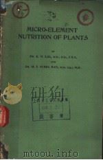 MICRO-ELEMENT NUTRITION OF PLANTS PDF电子版封面