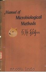 MANUAL OF Microbiological Methods PDF电子版封面