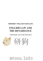 西学基本经典·法学类  英国法与文艺复兴  英文（1999 PDF版）