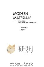 MODERN MATERIALS:Advances in Development and Applications Volume 7 PDF电子版封面 BRUCE W.GONSER