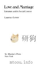 Love and Marriage PDF电子版封面