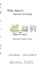 Think about it:experiments in psychology PDF电子版封面