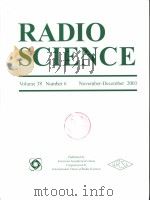 RADIO SCIENCE Volume 38 Number 6 PDF电子版封面